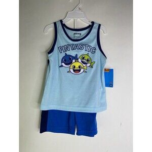 Pinkfong Baby Shark Fintastic T-Shirt Tank Top Shorts Set Outfit Kids Boys 3T